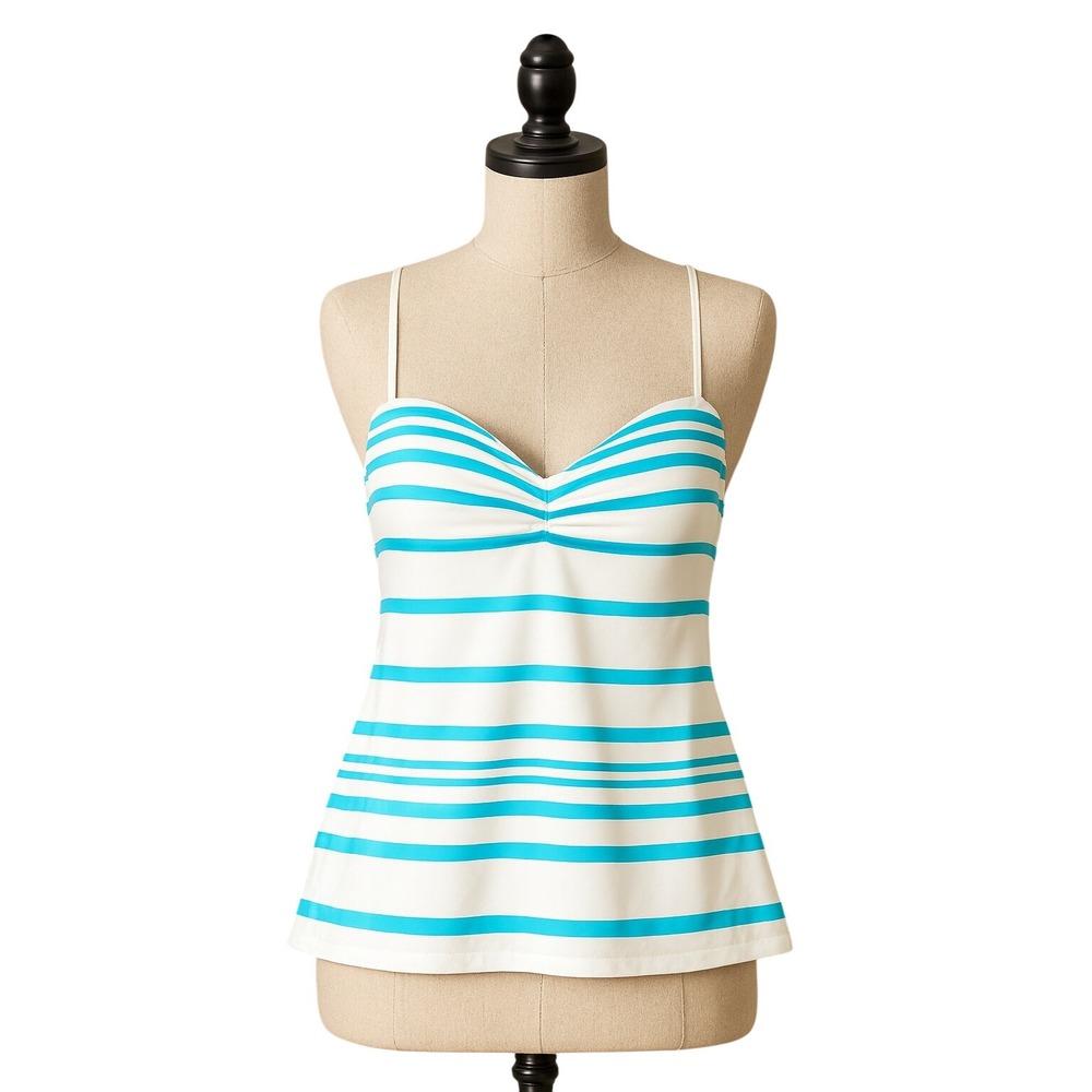 Ralph Lauren Old Money‎ Swim Top Women 12 Tankini Bustier Resort Preppy Style